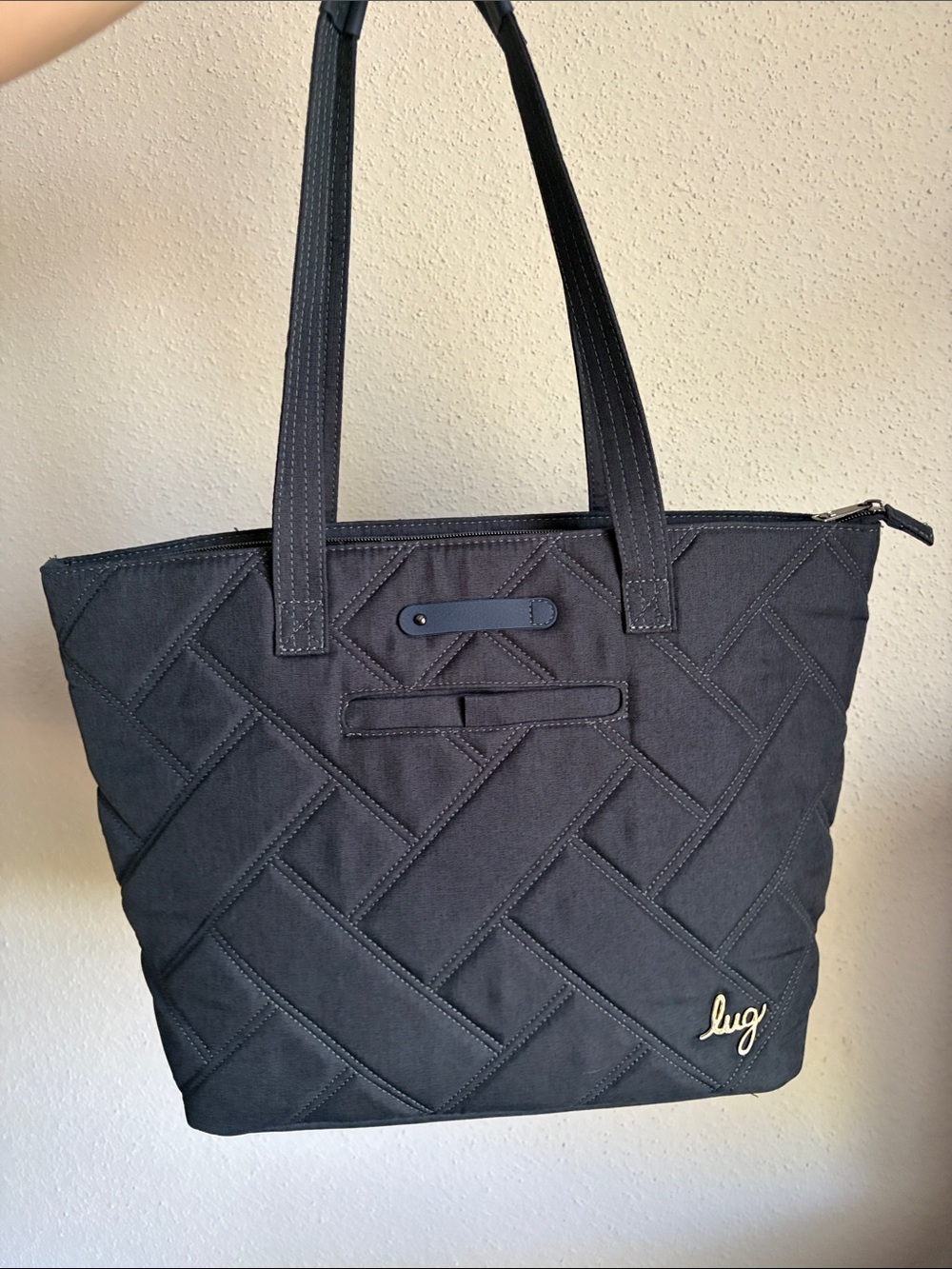 lug Skyliner Navy Blue Quilted Carry On Medium Tote Bag NWOT